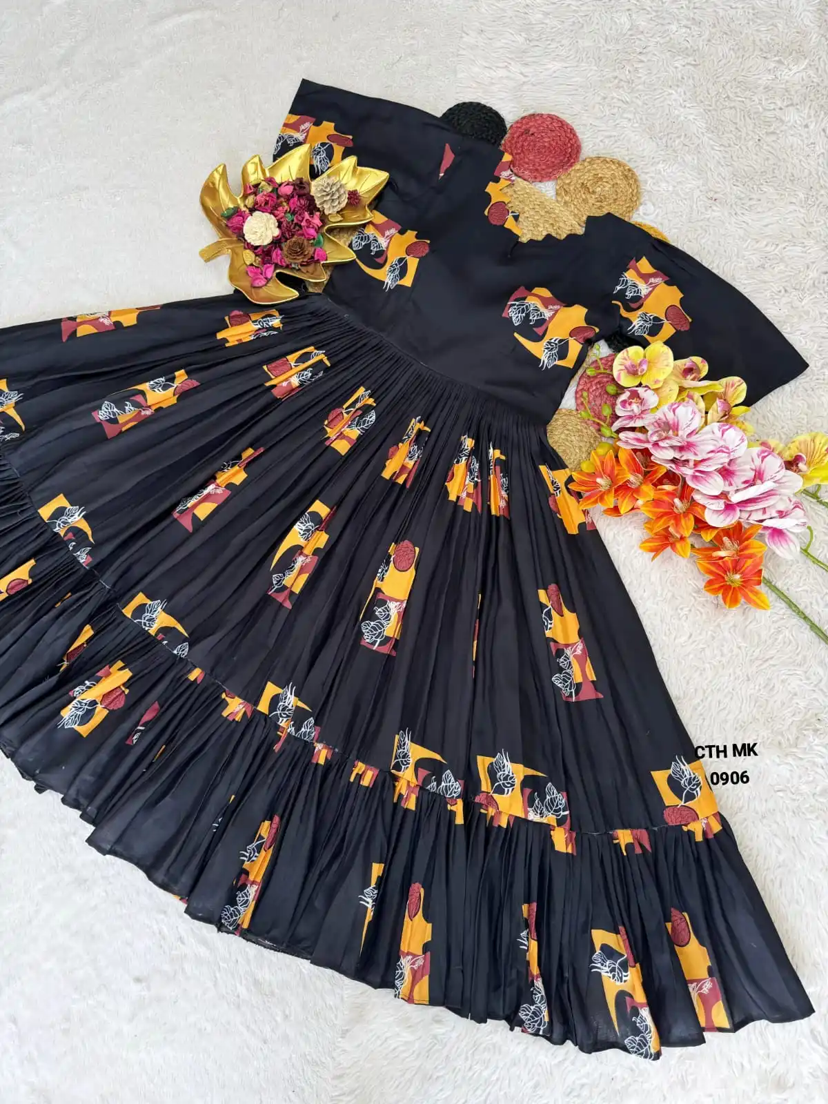 Summer Bloom Soft Cotton Midi Gown
